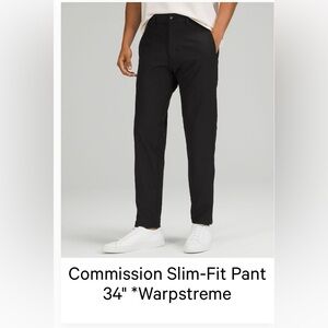 Lululemon Athletica Commission Slim-Fit Black Pant 34’’ long